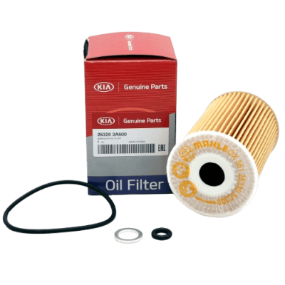 Kia original engine oil filter isolated white background
