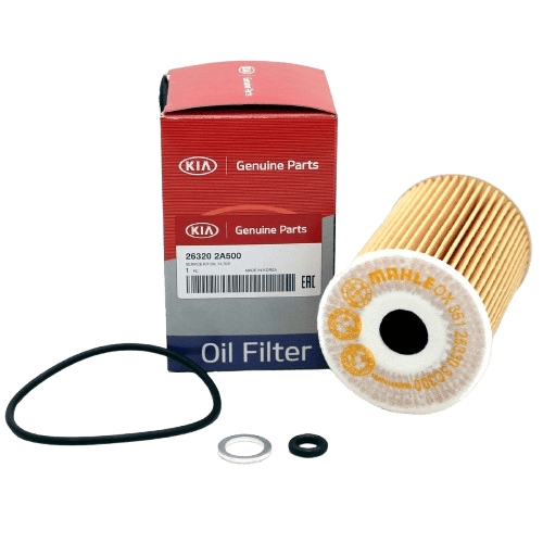 Kia original engine oil filter isolated white background
